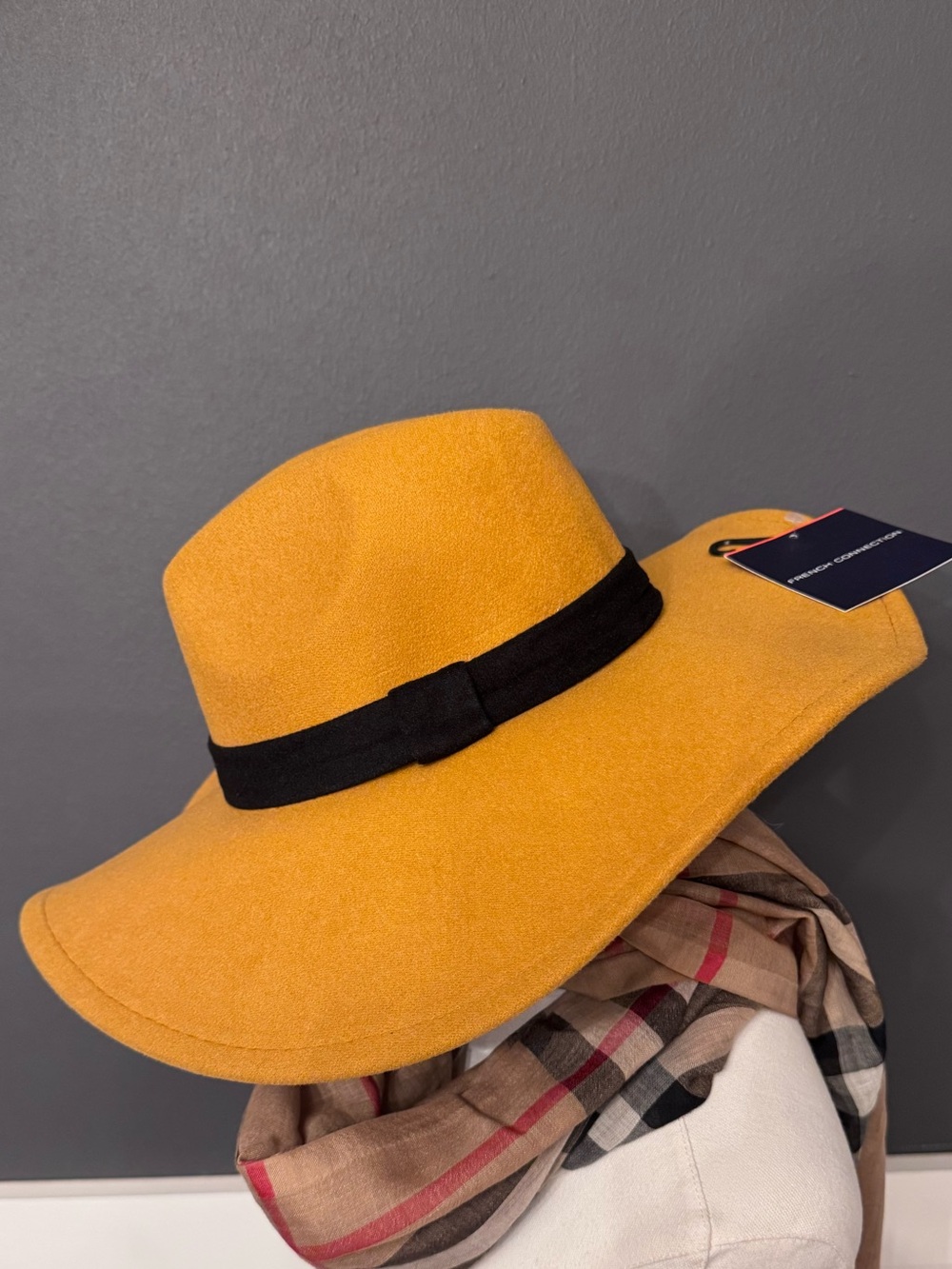 French Connection wide brimmed felt hat